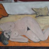 Old oil painting on canvas.