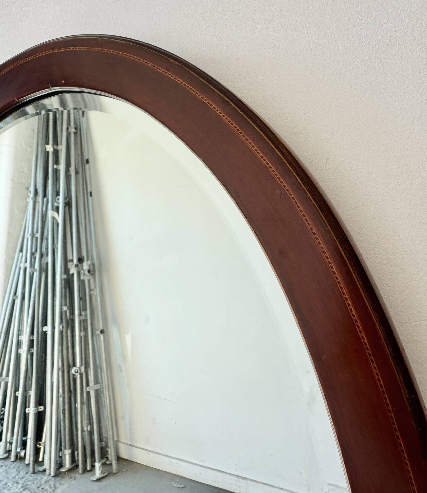 Antique Oval Mahogany Wall Mirror