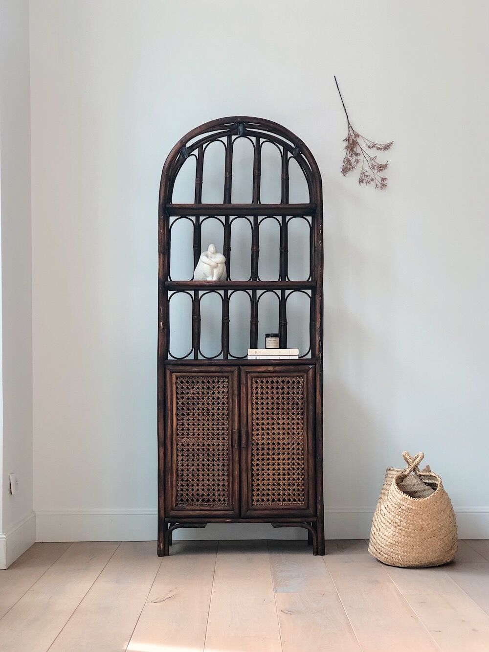 Vintage rattan shelf