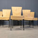 Vintage leather dining chairs, set of 6, 1980s