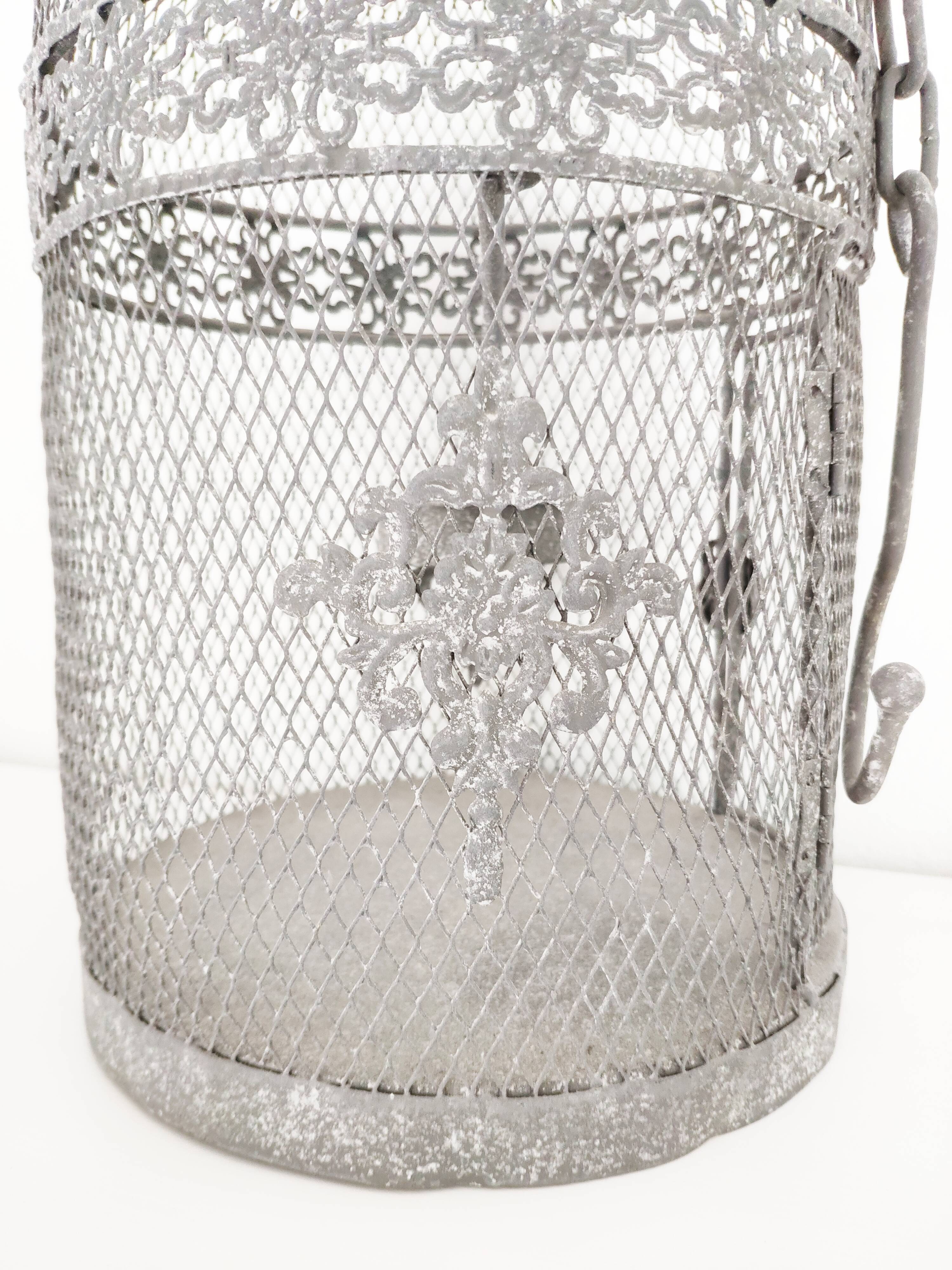 Grey metal decoration cage