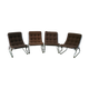 Chair tubular in Brown velvet of the 1970s