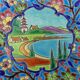Decorative plate in Longwy enamels