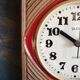 Vintage ceramic clock silent wall clock square "Peter red brown"