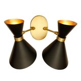 Applique double Peggy Twin de gong, noir
