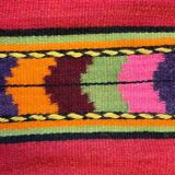 Romanian wool rug, red background with colourful tulips248x164cm