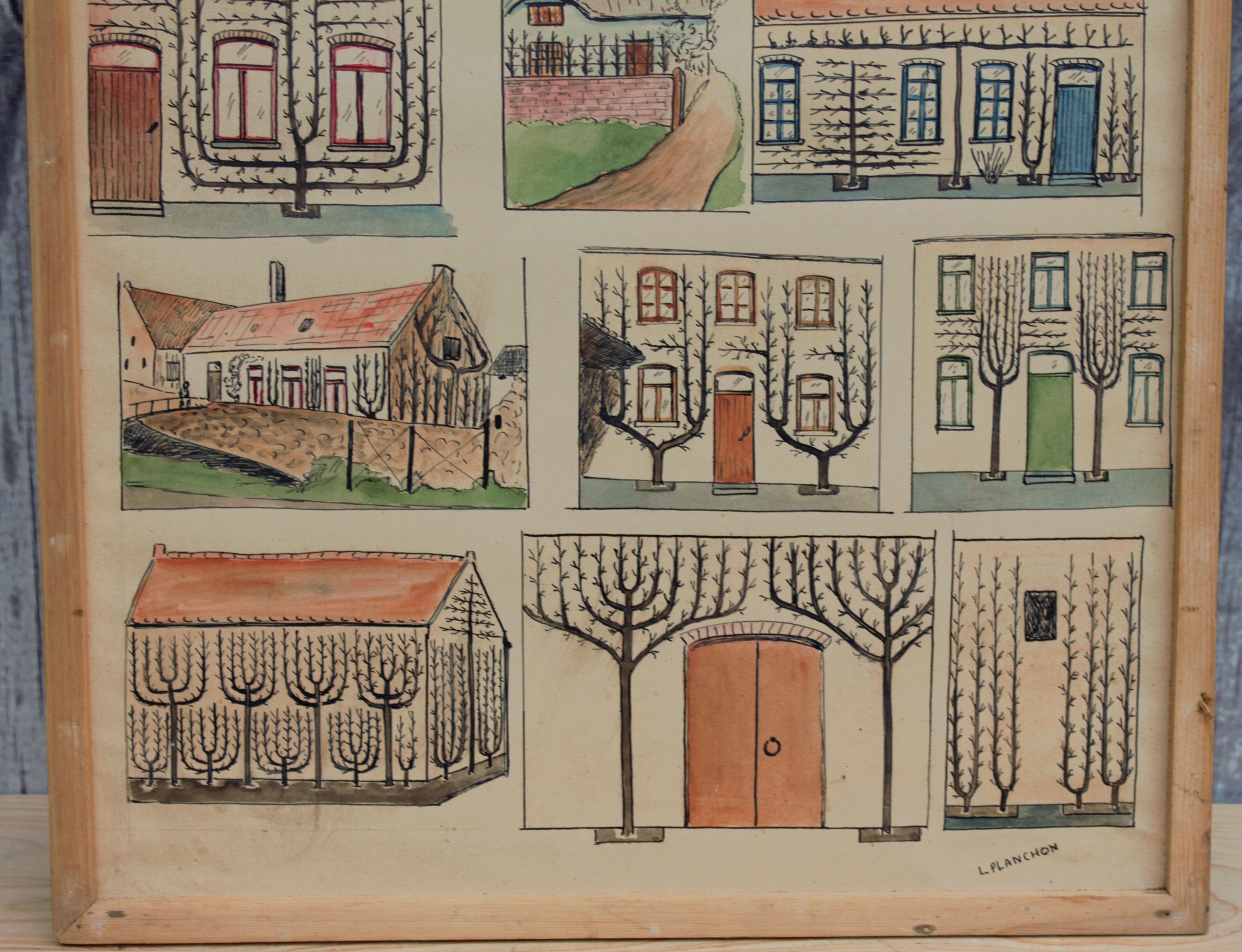 Antique painting of walls and picnons of report handmade garden