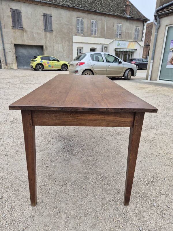 Table de Ferme ancienne, un tiroir 1m95