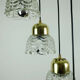 1960s mid century cascading lamp 7 flower-shaped glass shades and brass chandelier