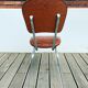 Lot of 4 chairs and 2 70s skai skai brown croc imitation stools