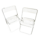 2 white metal "Ted Ned" folding chairs by Niels Gammelgaard for IKEA, 1980s