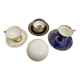 Lot de 3 tasses, leurs soucoupes et une bonbonnière
