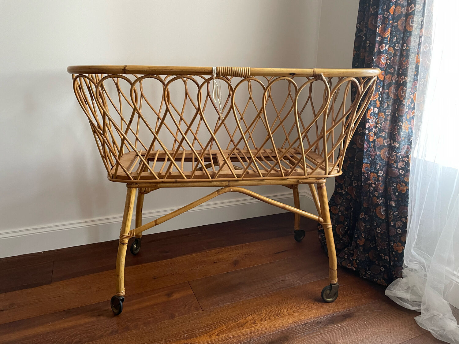 Vintage rattan crib