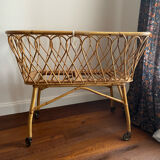 Berceau rotin vintage