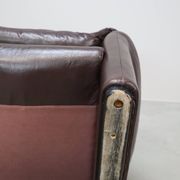 Pair of Maralunga leather armchairs by Vico Magistretti for Cassina, 1974