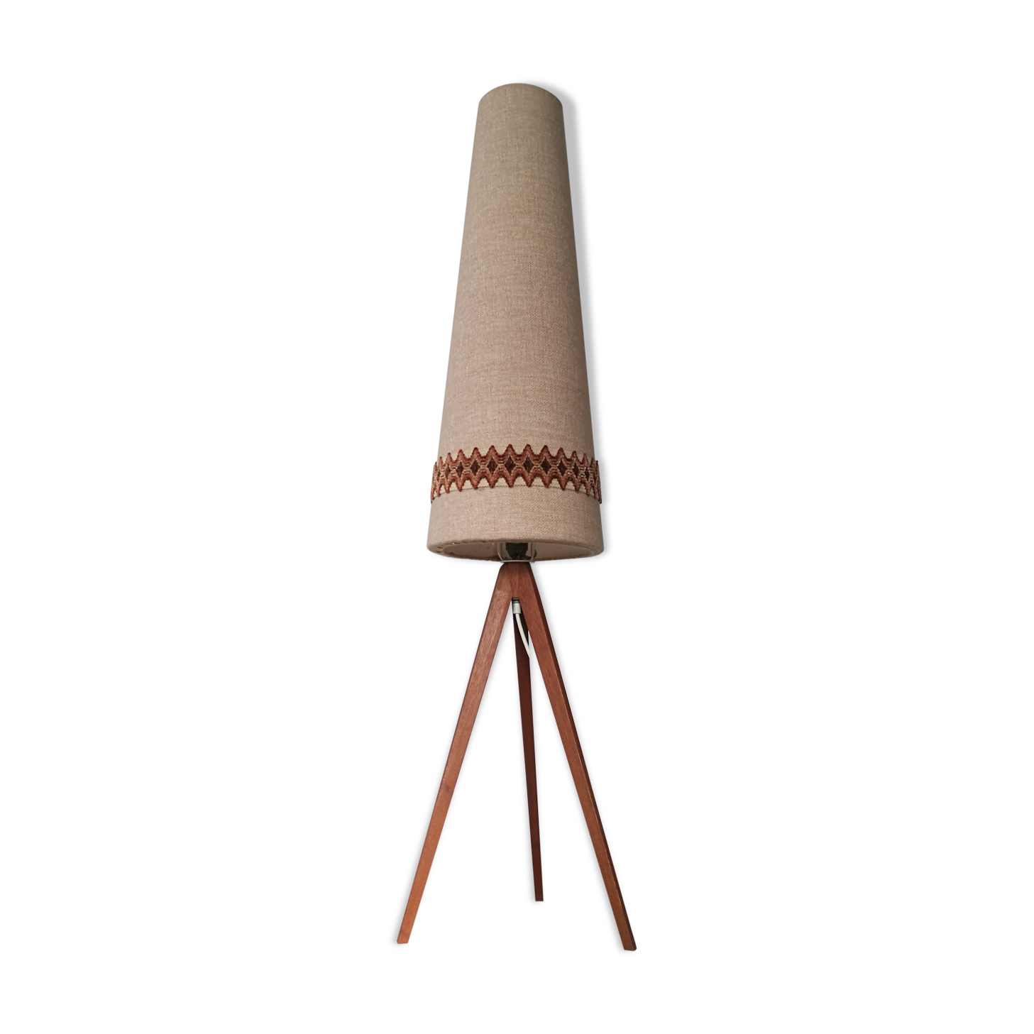 Scandinavian tripod teak lamppost