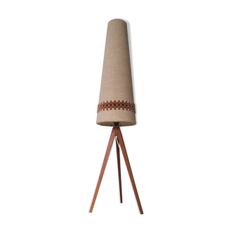 Scandinavian tripod teak lamppost