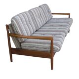 Elegant Danish extendable 3 seats sofa in teak, 1970s