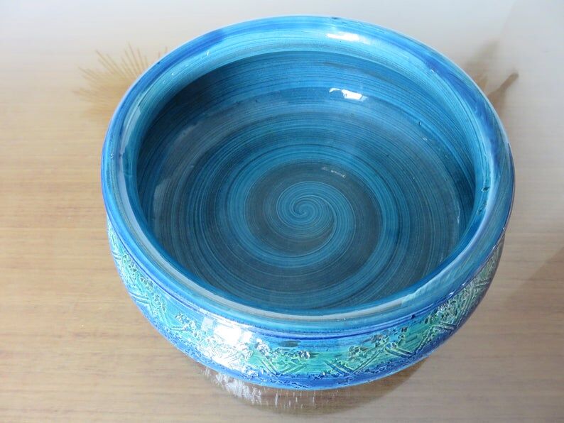 Aldo londi washer for bitossi ceramic " rimini blue " 60s