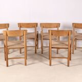 6x Børge Mogensen J39 in Oak, 1980s FDB Møbler, Denmark