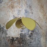 Flower suspension metal structure 6 petals in olive green linen