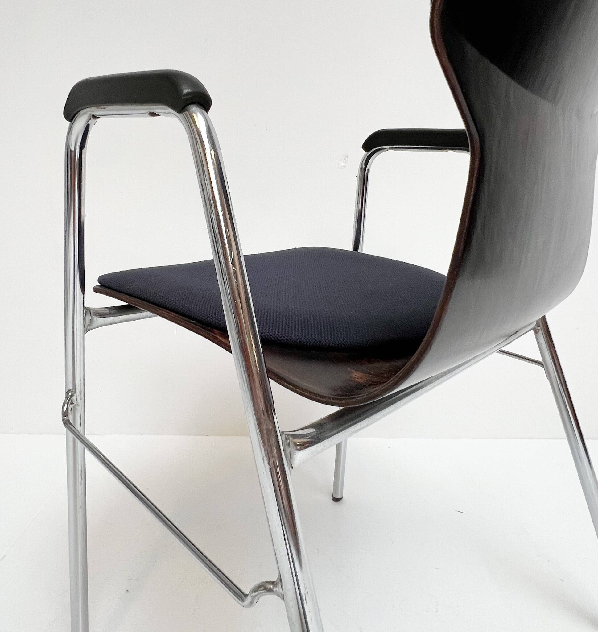 Set of 6 upholstered Eromes Pagholz chairs, 1960s