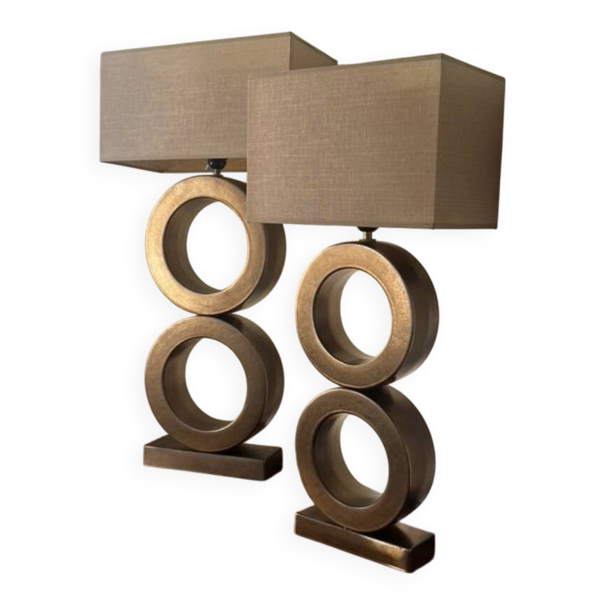 Pair of lamps from the Faïencerie de Charolles.