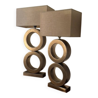 Pair of lamps from the Faïencerie de Charolles.