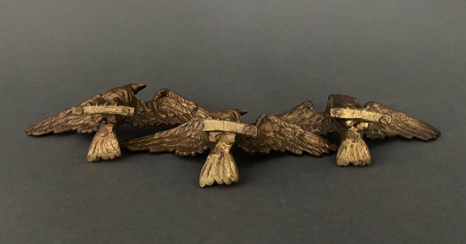 Three bronze eagles Napoleon III 19th century golden patina