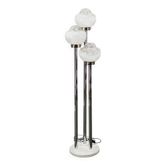1970s Italian Murano Glass, Chrome and Marble Three-Light Floor Lamp