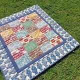 Retro colorful fleece bedspread