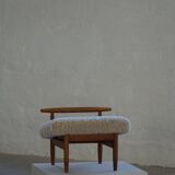 Eivind A. Johansen, oak footrest with light lambswool padding for FDB Møbler