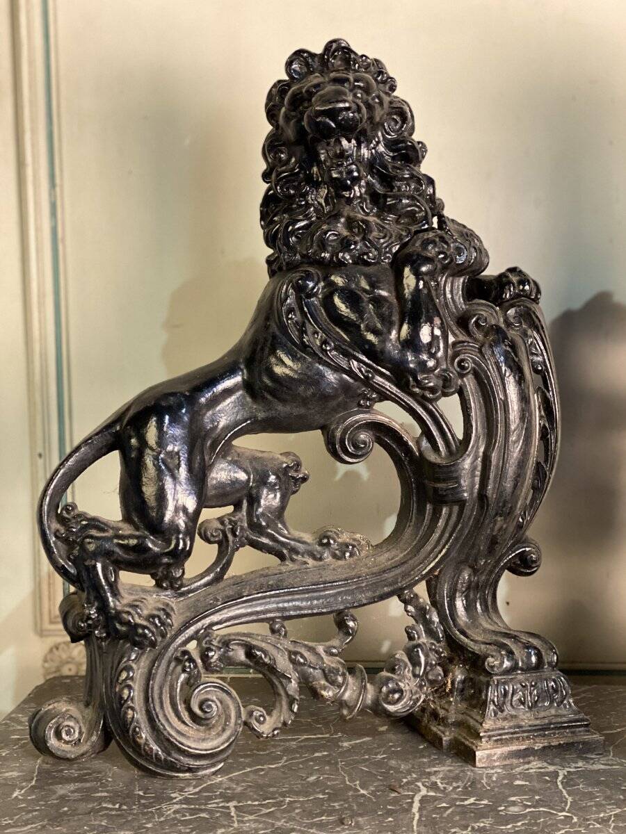 Pair of cast iron fire dogs