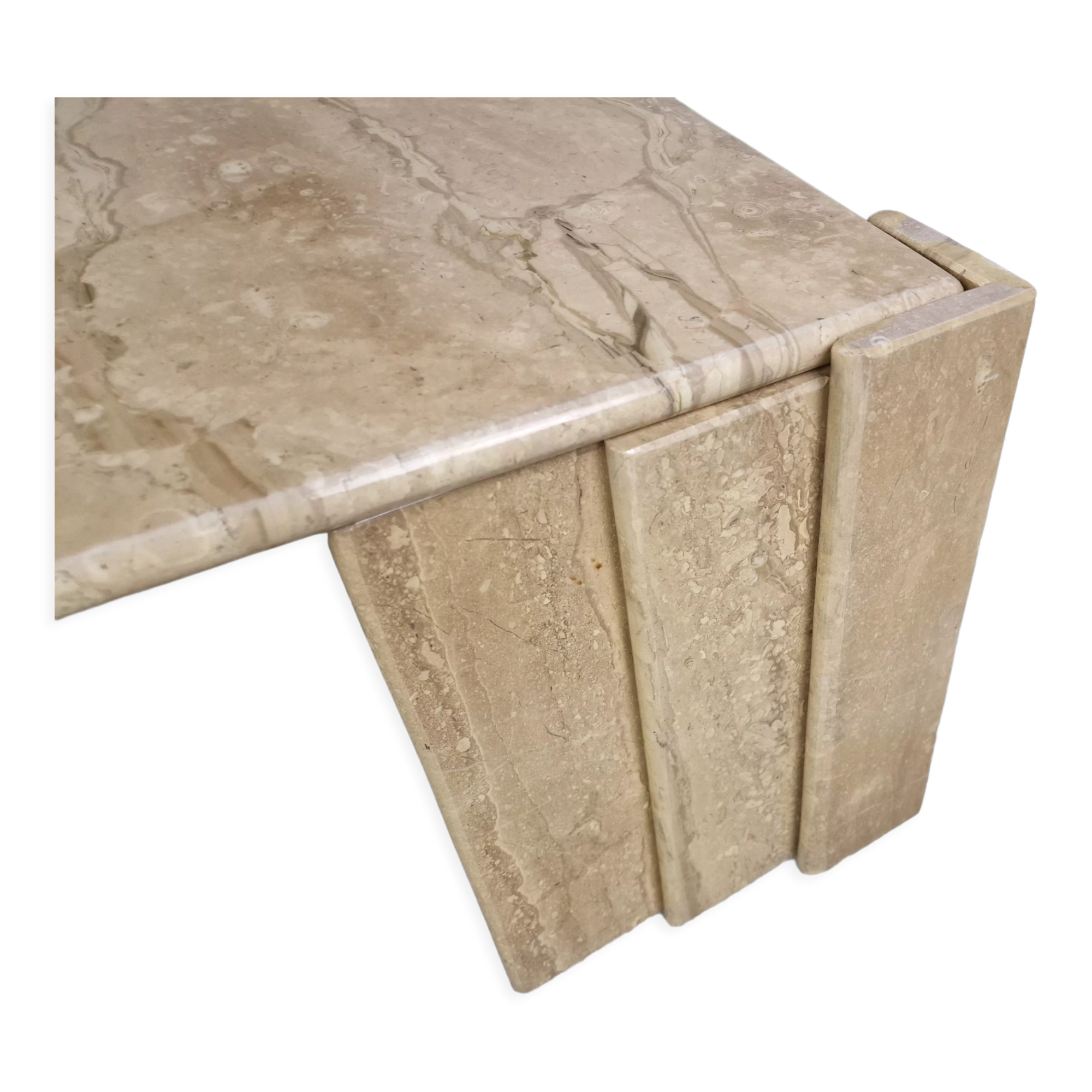 Vintage travertine coffee table, 1970s