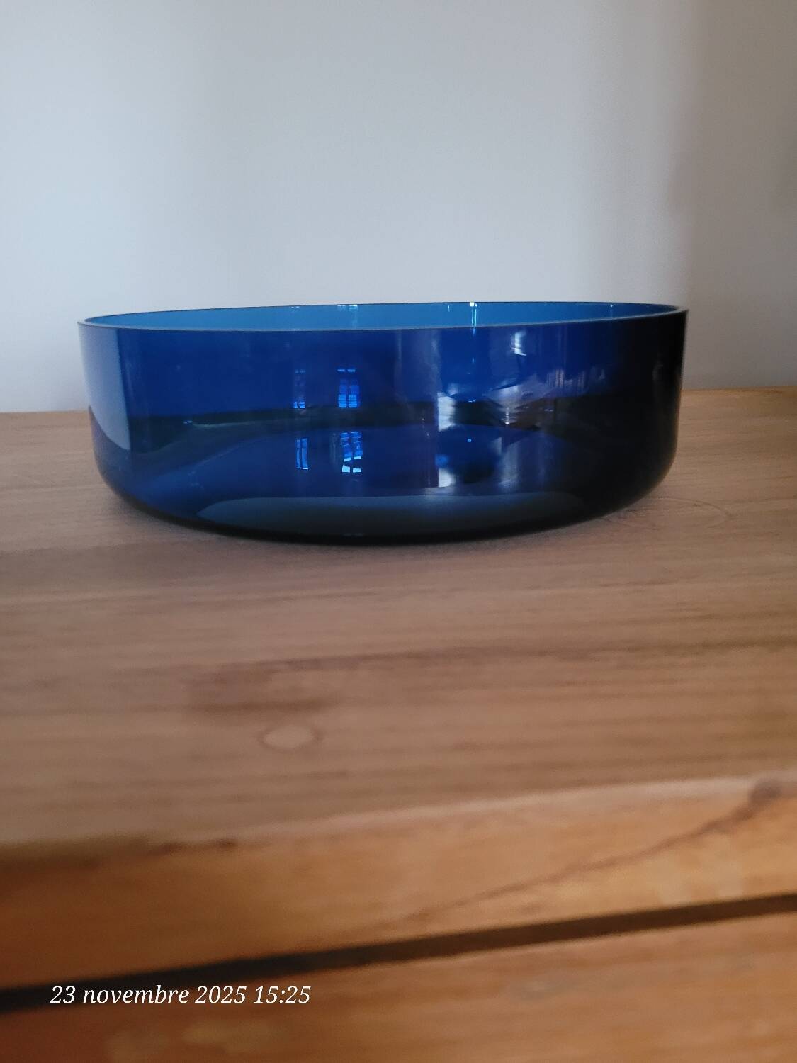 Round Cobalt Blue Glass Serving Dish