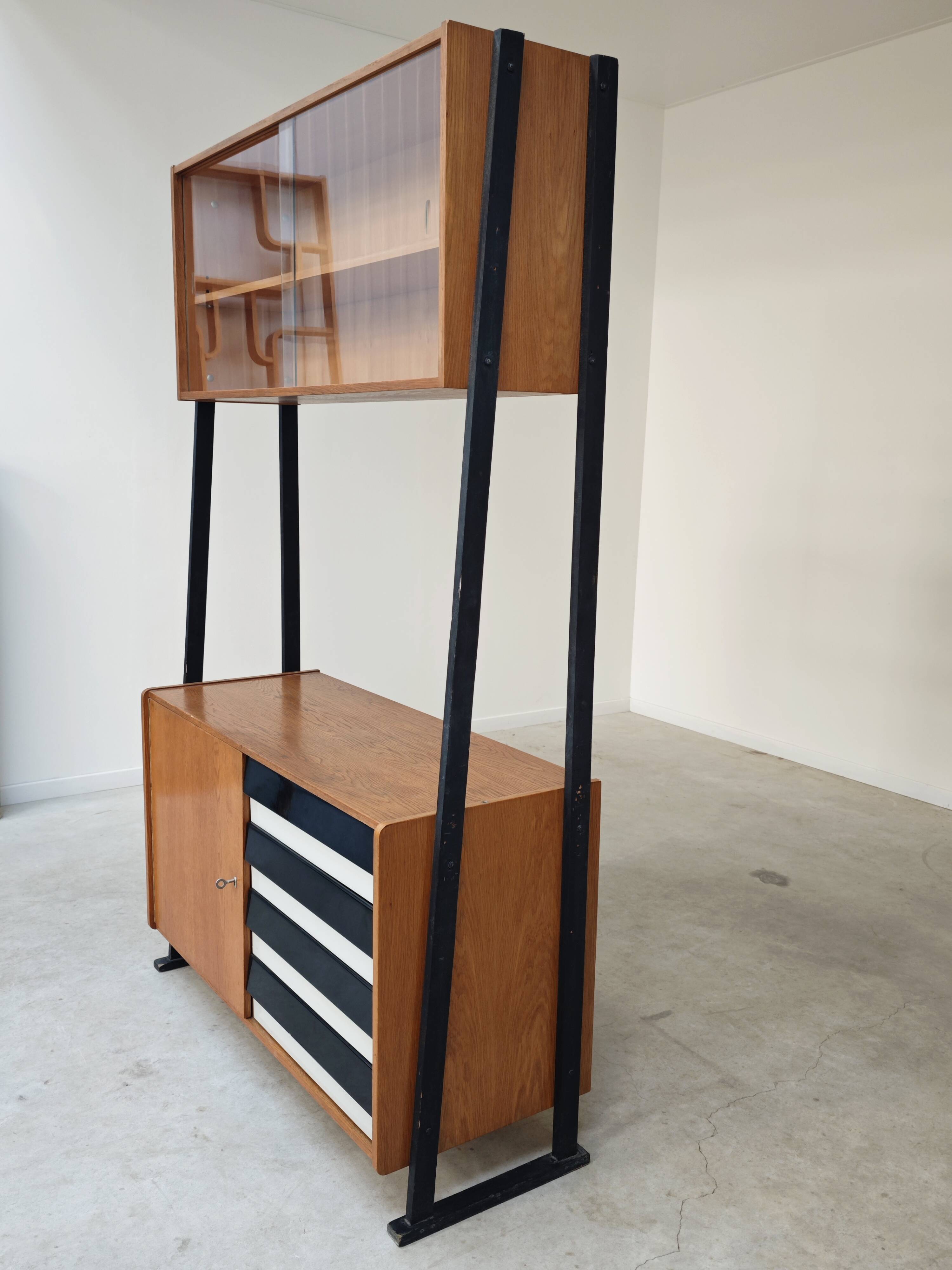 Library buffet U 458 black by Jiri Jiroutek for Interier Praha 1960