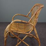 Rattan armchair with armrests 1950