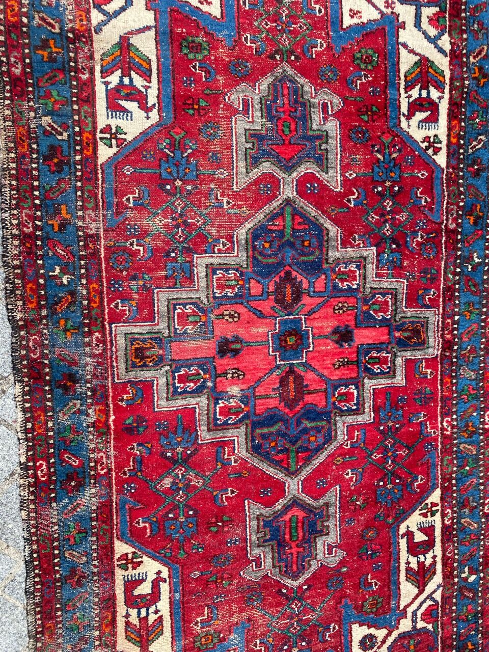 Ancient Persian carpet Hamadan handmade 108x192 cm