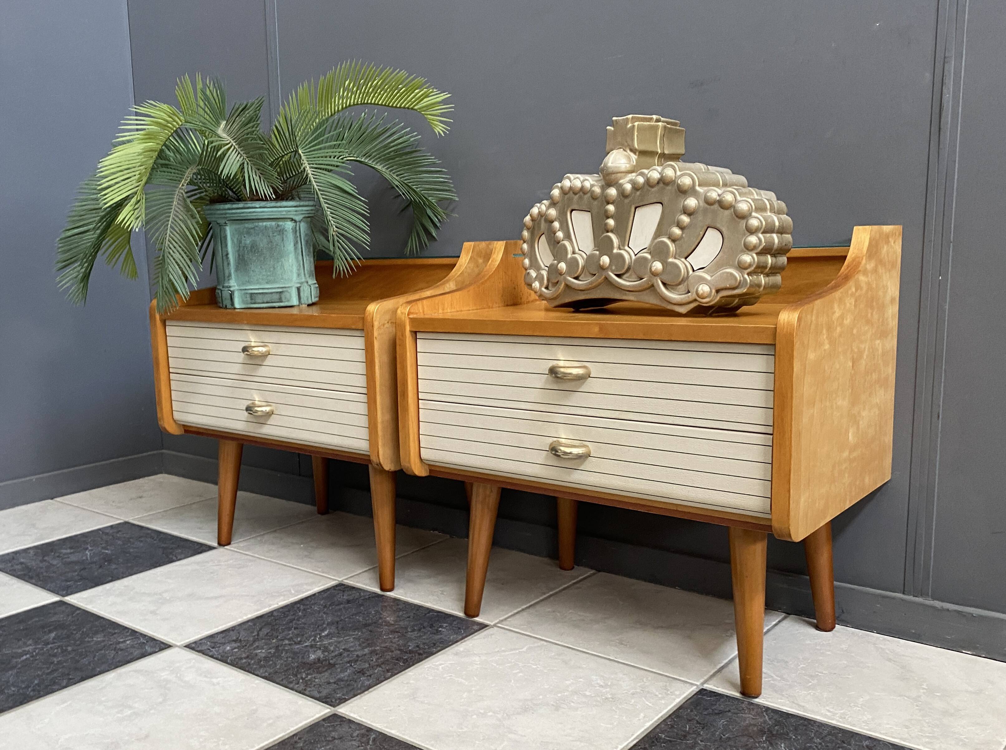 Set of 2 1960s bedside tables