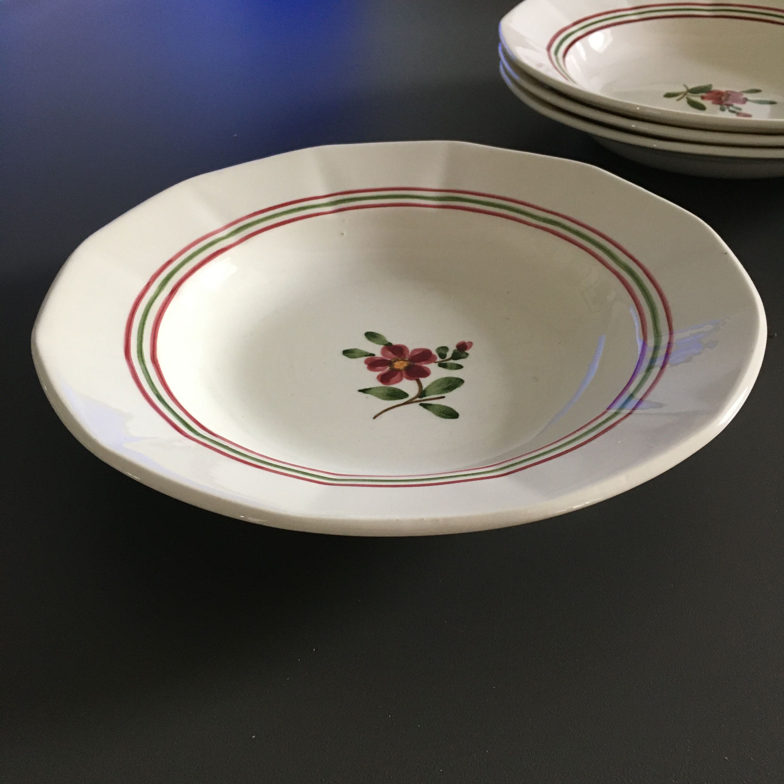 Lot of 4 plates Sarreguemines décor Armelle