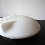 Set of 2 Hillebrand Art Deco shell opal glass wall lamps, 1960