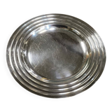 Round silver-plated dish, Christofle.