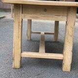 Renovated farmhouse dining table in raw wood 180cm 20th century