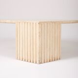 Travertine coffee table in eye shape, 1970s