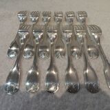 12 silver plated dessert forks by Christofle Vendome, 17.1 cm