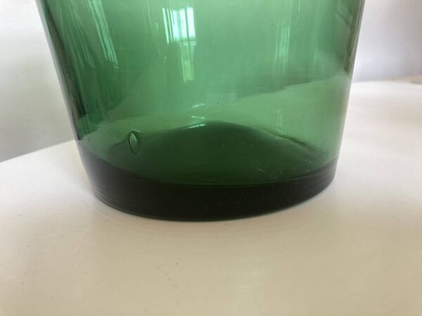 Vase en verre soufflé vert Empoli 1960 XXL design italien