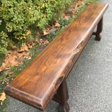 Rustic bench in solid oak