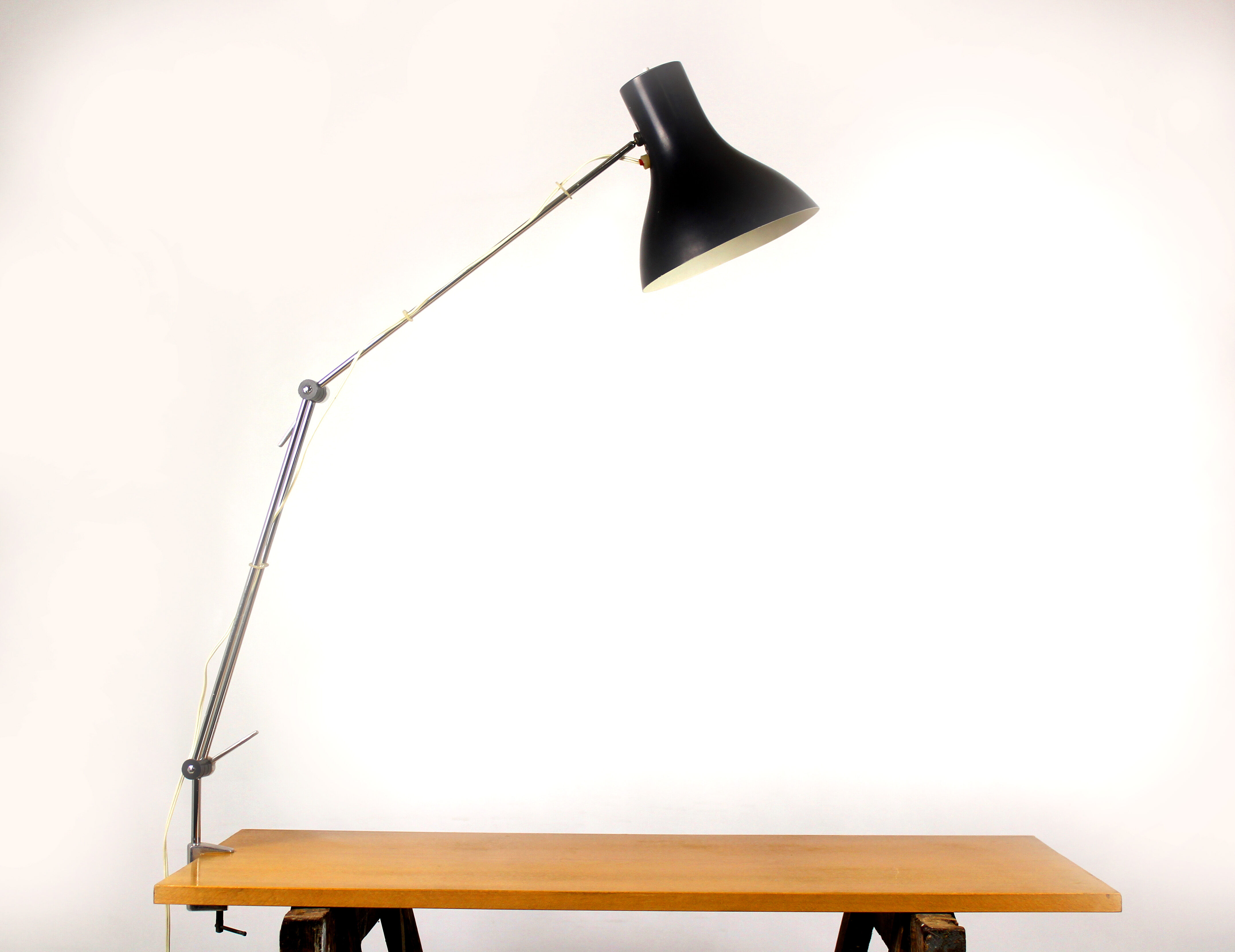 industrial table lamp by Josef Hurka for Napako, 1960