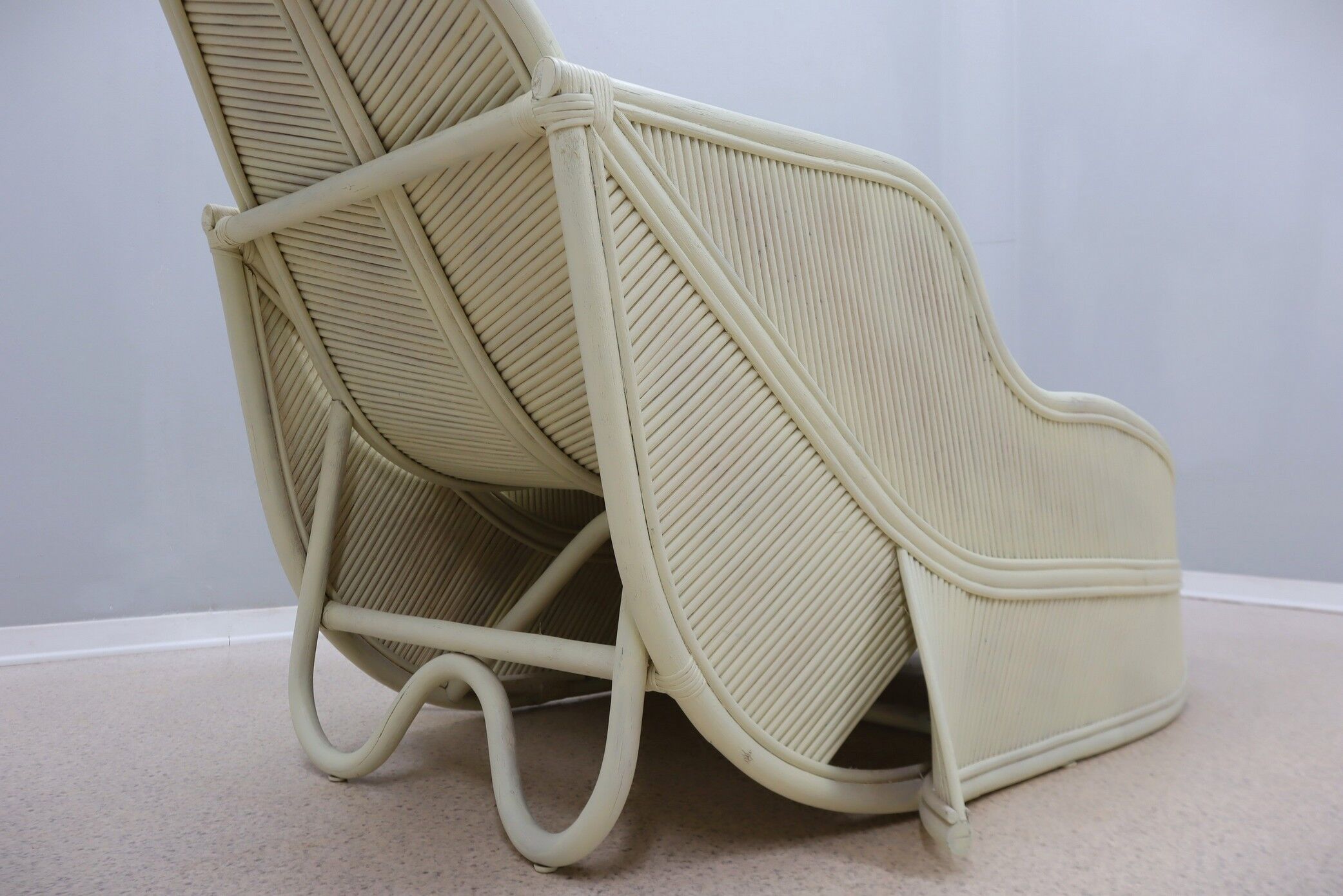 Vintage rattan chaise lounge vivai del sud 1970s