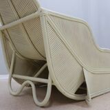Vintage rattan chaise lounge vivai del sud 1970s
